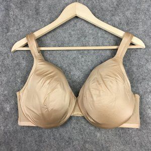 Cacique Bra 40D Lightly Lined Full Coverage Nude Cafe Boning Underwire Satin